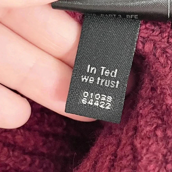 Ted Baker London Wine Peplum Ruffle Pullover Sweater Ted Baker Size 2 or US 6 - Picture 6 of 8